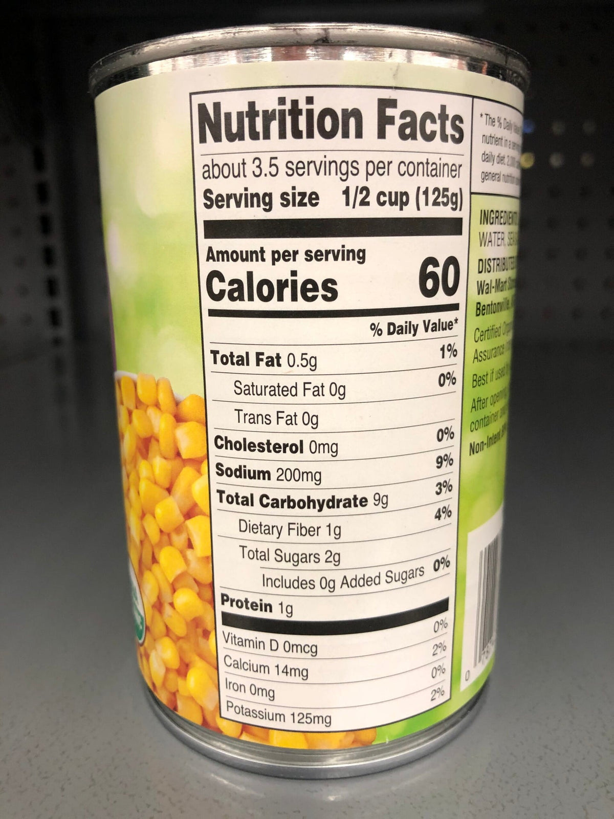 6 Cans of Great Value Organic Whole Kernel Corn, 15 oz