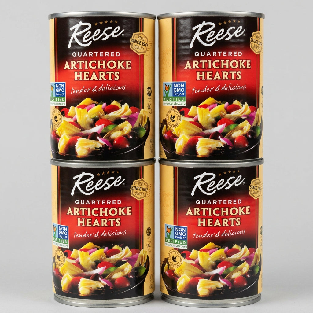 4 Cans of Reese Tender Quartered Artichoke Hearts, 14 oz
