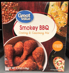 Great Value Smokey BBQ Coating & Seasoning Mix 2 Pouches Chicken Barbeque