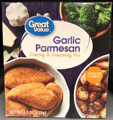 Great Value Garlic Parmesan Coating & Seasoning Mix 2 Pouches Chicken Pork