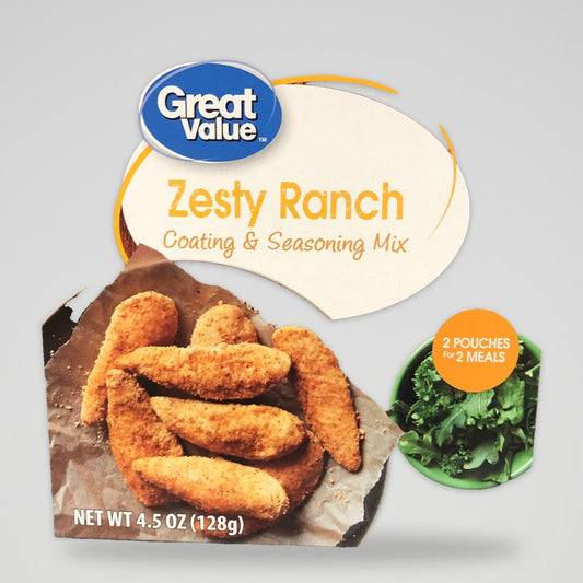 Great Value Zesty Ranch Coating & Seasoning Mix 2 Pouches Chicken Pork Fish