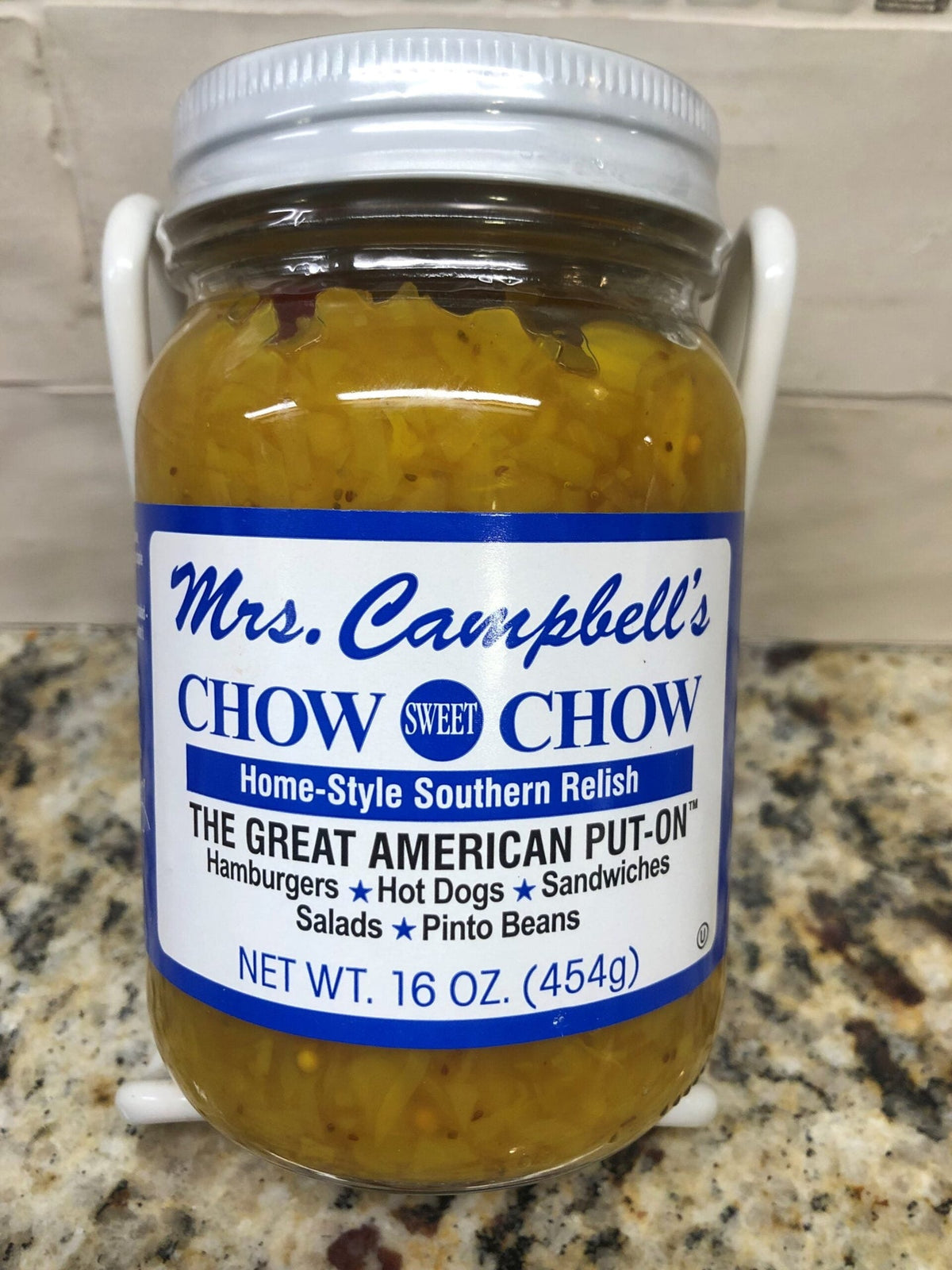Mrs. Campbell's Sampler 3 Jars Chow Chow Regular Hot Sweet Vidalia Onion Relish