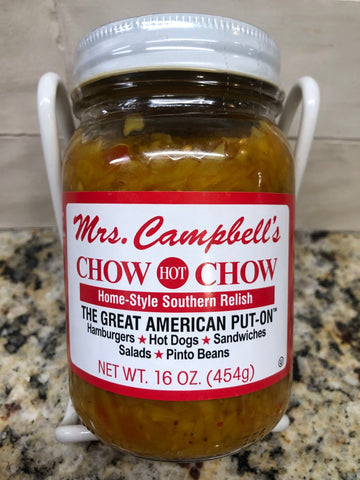 Mrs. Campbell's SAMPLER 3 Jars Chow Chow Regular Hot Sweet Vidalia Onion Relish