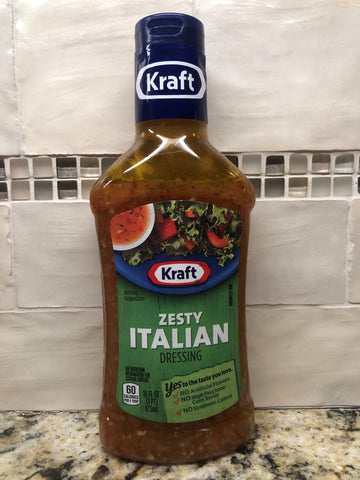 3 BOTTLES Kraft Zesty Italian Salad Dressing 16 oz Tangy Pasta FREE SHIP