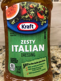 3 BOTTLES Kraft Zesty Italian Salad Dressing 16 oz Tangy Pasta