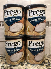 4 CANS Prego Classic Alfredo Sauce 14.5 oz Jar Spaghetti Pasta Creamy Cheese