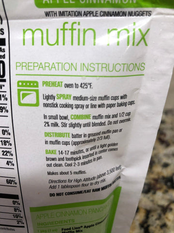 Food Lion Apple Cinnamon Muffin Mix, 7 oz