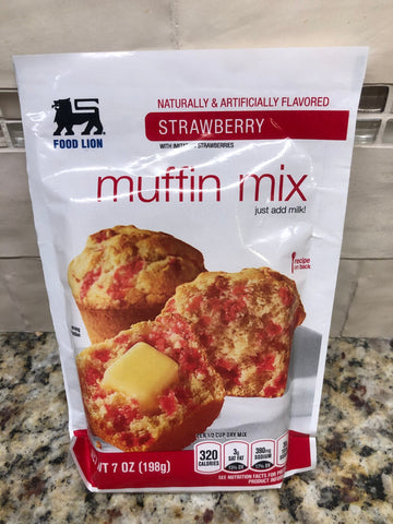 Food Lion Strawberry Muffin Mix Pouch 7 oz Just add Milk Pancake Waffle