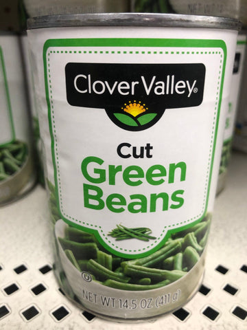 6 Cans of Clover Valley Cut Green Beans, 14.5 oz