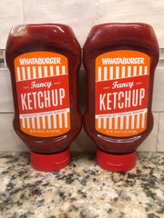 2 BOTTLES Whataburger Classic Fancy Tomato Ketchup 20 oz Catsup French Fries