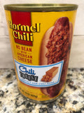 4 CANS Hormel Chili No Bean with American Cheese 15 oz Hot Dog Sauce Dip