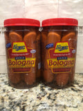 2 JARS Fischer's Snack Bologna Made with Chicken and Pork 22 oz Jar Meat Wieners