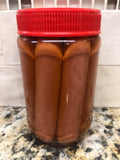 2 JARS Fischer's Red Hots Sausage 9 oz Jar Pickled Meat Wieners FREE SHIP