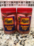 2 JARS Fischer's Pickled Eggs 16 oz Jar Snack Camp Bar Food FREE SHIP