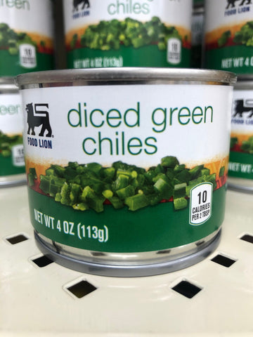 8 Food Lion Diced Green Chilies 4 oz Cans for tacos burrito fajita quesadilla