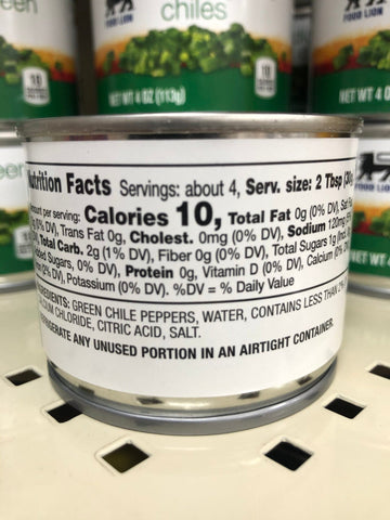 8 Food Lion Diced Green Chilies 4 oz Cans tacos burrito fajita quesadilla