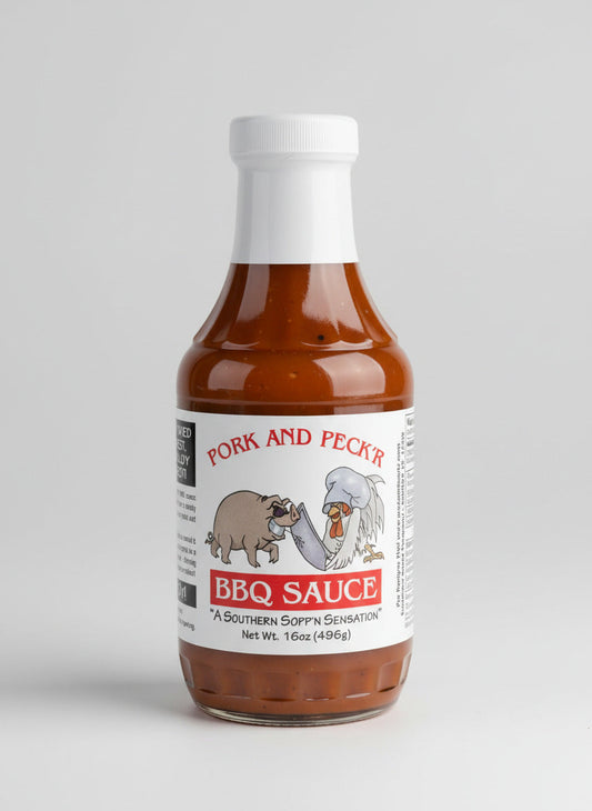 Pork and Peck'r BBQ Sauce, 16 oz