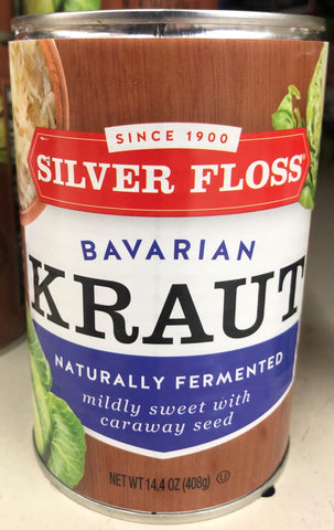 4 CANS Silver Floss Bavarian Style Kraut 14.4 oz Can Sauerkraut Pickled Cabbage