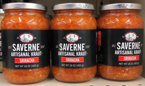 3 JARS Saverne Sriracha Artisanal Kraut 16 oz Spicy Sauerkraut Cabbage