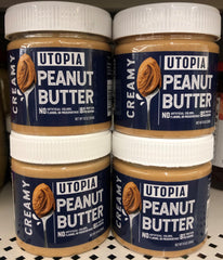 4 JARS Creamy Utopia Peanut Butter 10 oz Sandwich Spread FREE SHIP