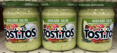 3 JARS Creamy Tostitos Avocado Salsa Sauce 15 oz chips burritos enchilada