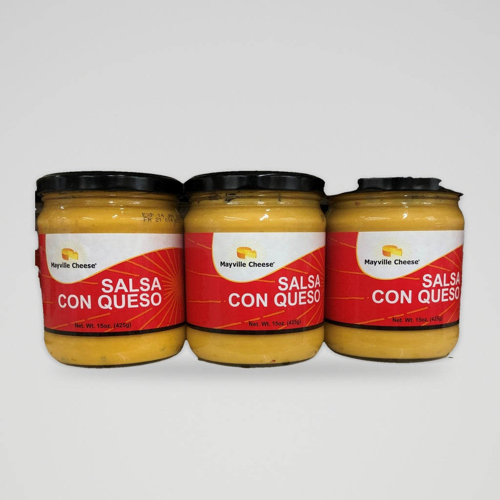 3 Jars Mayville Cheese Salsa Con Queso Dip 15 oz