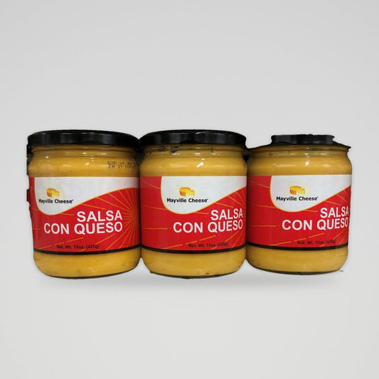 3 Jars Mayville Cheese Salsa Con Queso Dip 15 oz