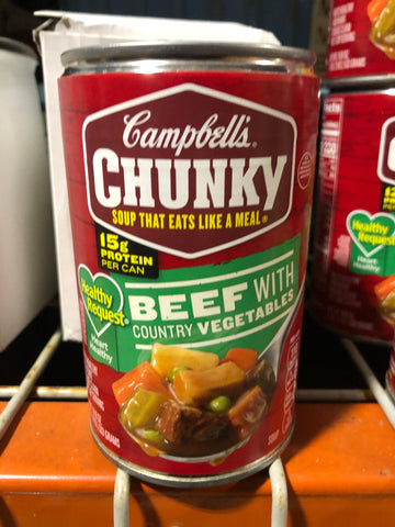 4 Campbell's CHUNKY Healthy Request Beef with Country Vegetables Soup 18.8oz Can