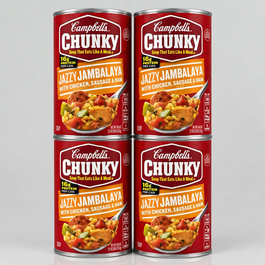 Campbell's Chunky Jazzy Jambalaya with Chicken, Sausage & Ham Soup, 18.6 oz Cans