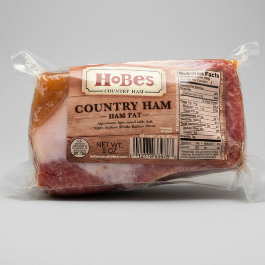 Hobes Fat 8 oz Pork Cured Country Ham & Skins Seasoning Bean Taters Stew