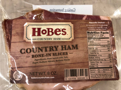 4 Packs Hobes Old Fashioned Cured Country Ham Bone In End Slices 8 oz