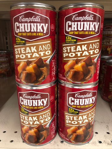 4 Campbell's CHUNKY Steak & Potato Soup 18.8 oz Cans FREE SHIP