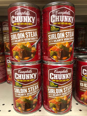 4 Campbell's CHUNKY Grilled Sirloin Steak & Hearty Vegetables Soup 18.8 oz Cans