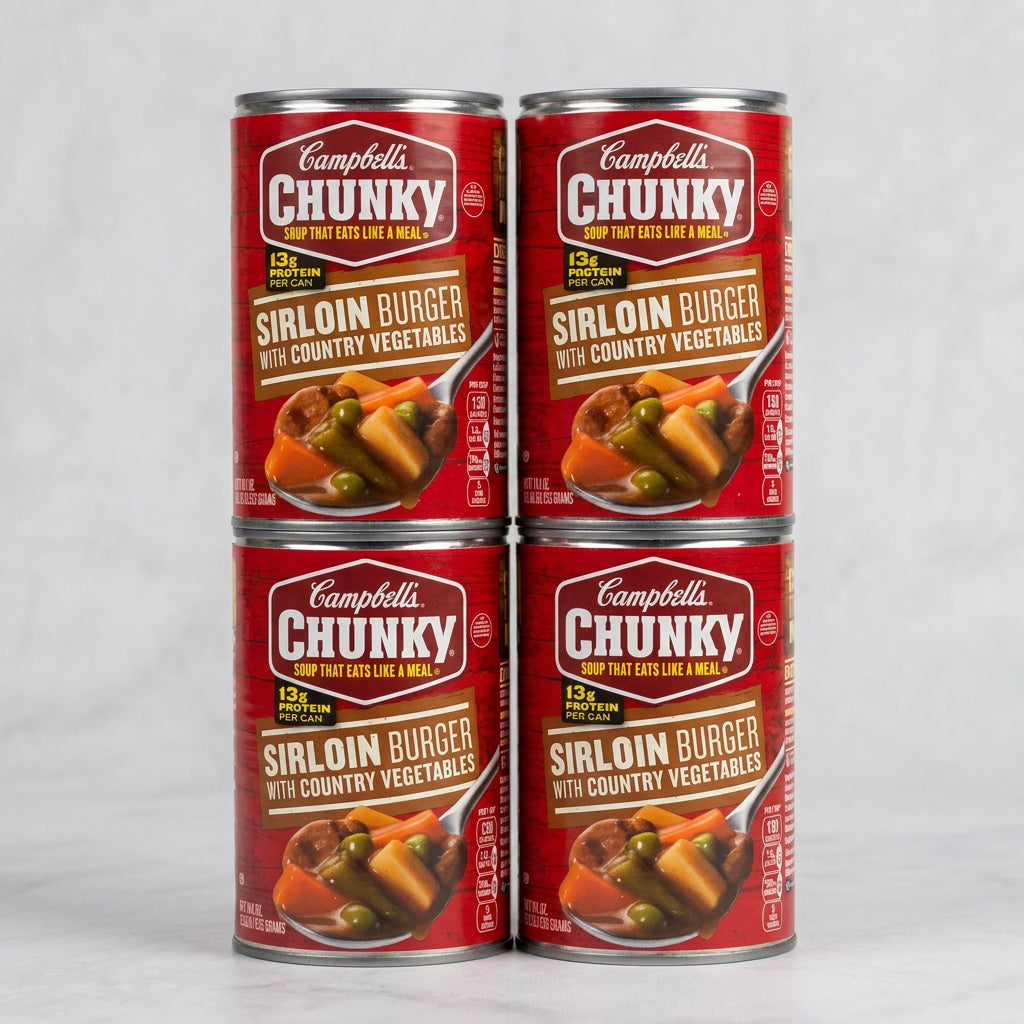 Campbell's Chunky Sirloin Burger with Country Vegetables Soup, 18.8 oz Cans