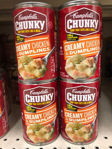 4 Campbell's CHUNKY Creamy Chicken & Dumplings Soup 18.8 oz Cans