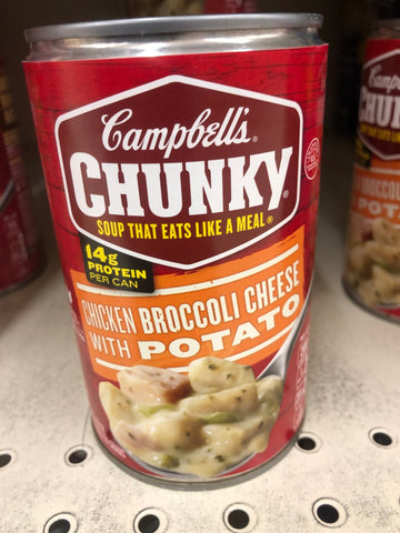 4 Cans of Campbell's Chunky Chicken Broccoli Cheese with Potato Soup, 18.8 oz