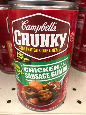 4 Campbell's CHUNKY Healthy Request Chicken & Sausage Gumbo Soup 18.8 oz Can