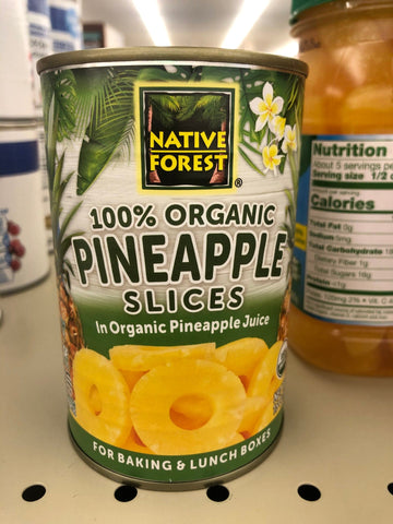 4 Cans of Native Forest 100% Organic Pineapple Slices, 15 oz