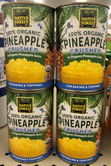 4 CANS Native Forest 100% Organic Crushed Pineapple 14 oz can chunk fruit