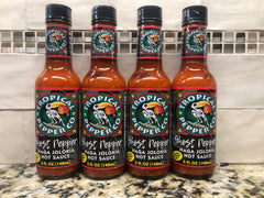 4 BOTTLES Tropical Pepper Co Ghost Pepper Naga Jolokia Hot Sauce 5 Oz Marinade