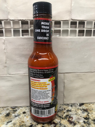 Tropical Pepper Co Ghost Pepper Naga Jolokia Hot Sauce 5 Oz Bottle Marinade