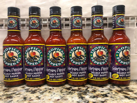 6 BOTTLES Tropical Pepper Co Scorpion Deadly Hot Sauce 5 Oz Marinade