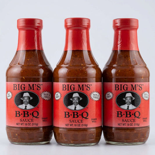 3 Bottles of Big M's Hot & Thick BBQ Sauce, 18 oz