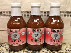 3 BOTTLES Big M's Smooth & Easy BBQ Sauce 18oz Barbecue Pork Beef Fat Free NC