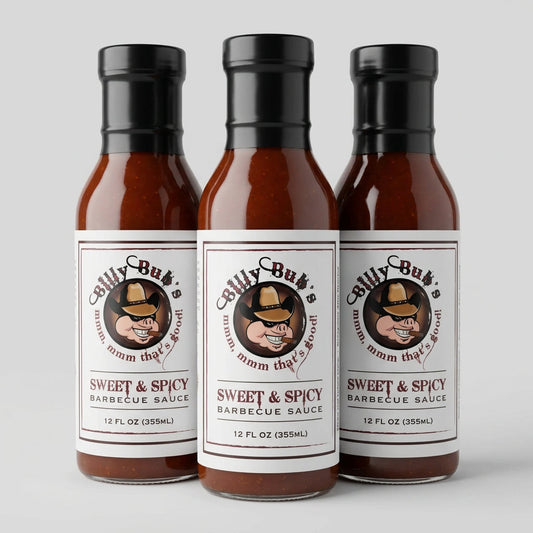 3 Bottles of Billy Bub's Sweet & Spicy Barbecue Sauce, 12 oz