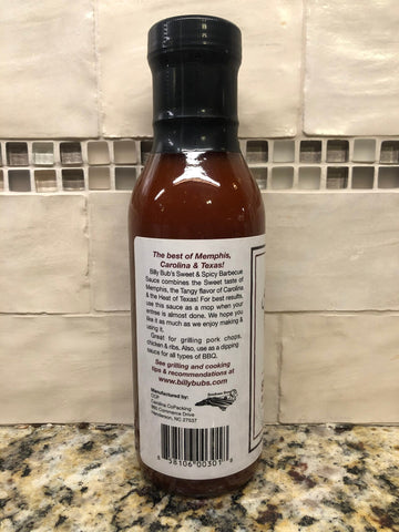 3 BOTTLES Billy Bub's Sweet & Spicy Barbecue Sauce 12oz BBQ Pork Chicken NC