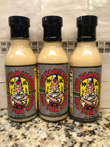 3 BOTTLES Chef Kamikazes Yum Yum Sauce Dipping 12 oz Japanese Steak House