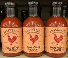 3 BOTTLES Braswells Hot Wing Sauce BBQ & Dipping Sauce 13 oz Chicken Buffalo Beef