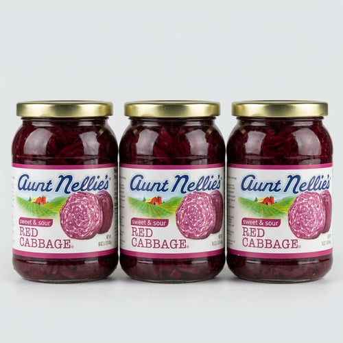 3 Jars of Aunt Nellie's Sweet & Sour Red Cabbage, 16 oz