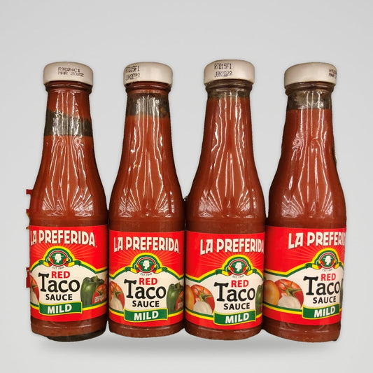 4 Bottles of La Preferida Mild Red Taco Sauce, 7 oz